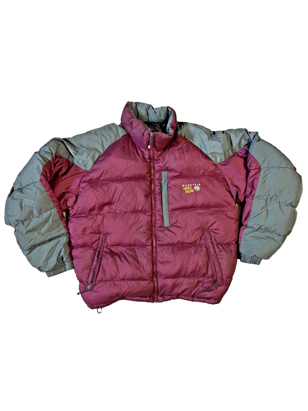 Vintage Mountain Hardwear Vintage Down Puffer Jacket Women's Large Burgundy Gray